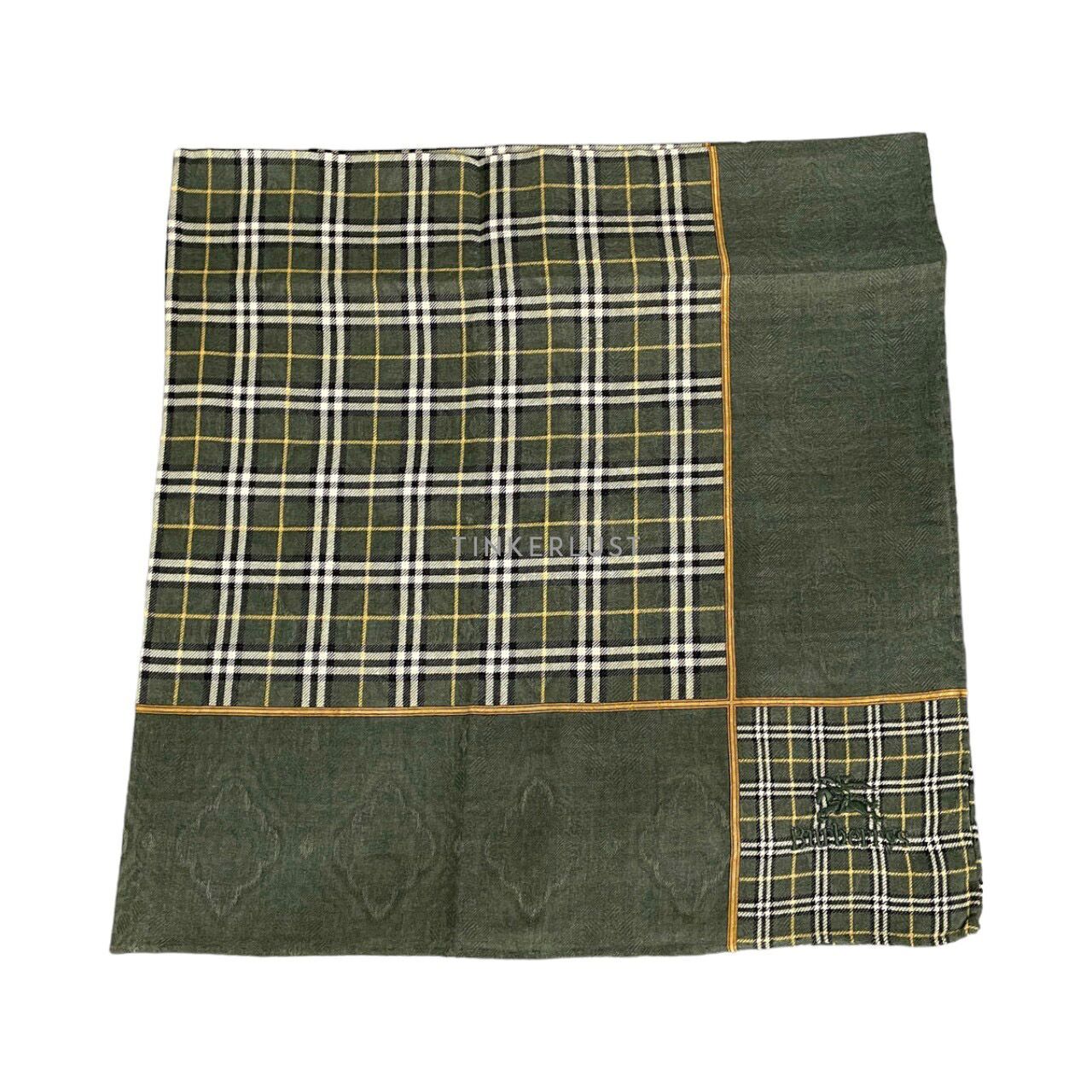 aksesoris scarf Burberry Green Plaid Small Scarf Tinkerlust